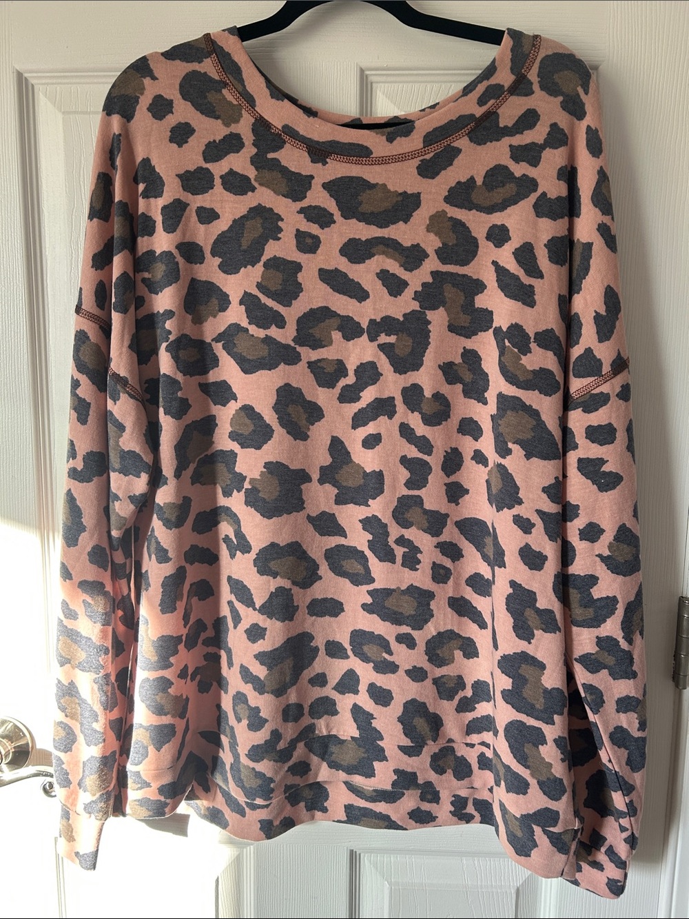 Leopard Print Women’s Oversized Pullover Lightweight Shirt